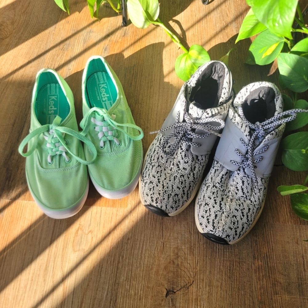2 pairs of size 6.5 shoes (Brands: Keds and Madden Girl)